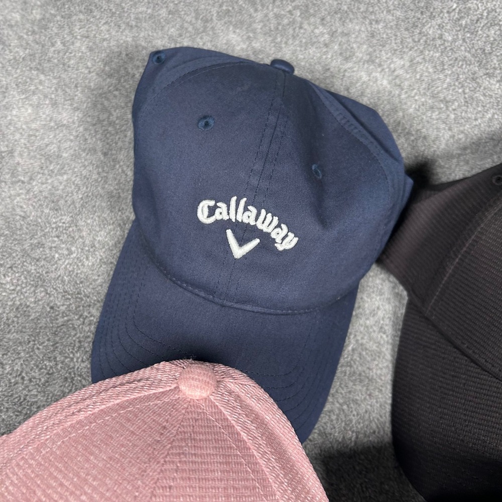 Callaway Golf Hat Bundle Set of 4 Navy Royal Blue Black Pink Adjustable Caps - Picture 5 of 15